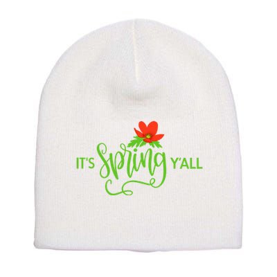 It's Spring Y'all Flower Short Acrylic Beanie