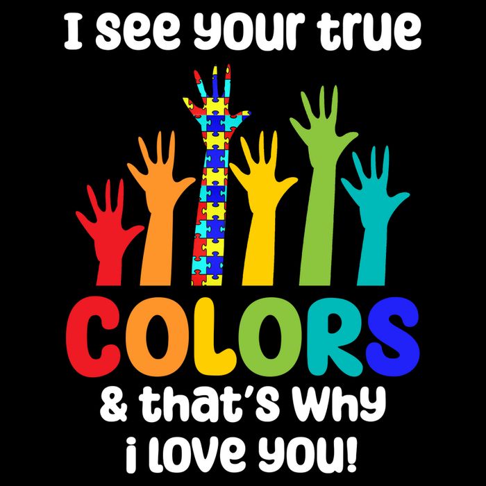 I See Your True Colors And Thats Why I Love You Autism Awareness Drawstring Bag