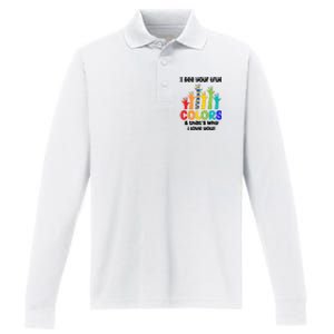 I See Your True Colors And Thats Why I Love You Autism Awareness Performance Long Sleeve Polo