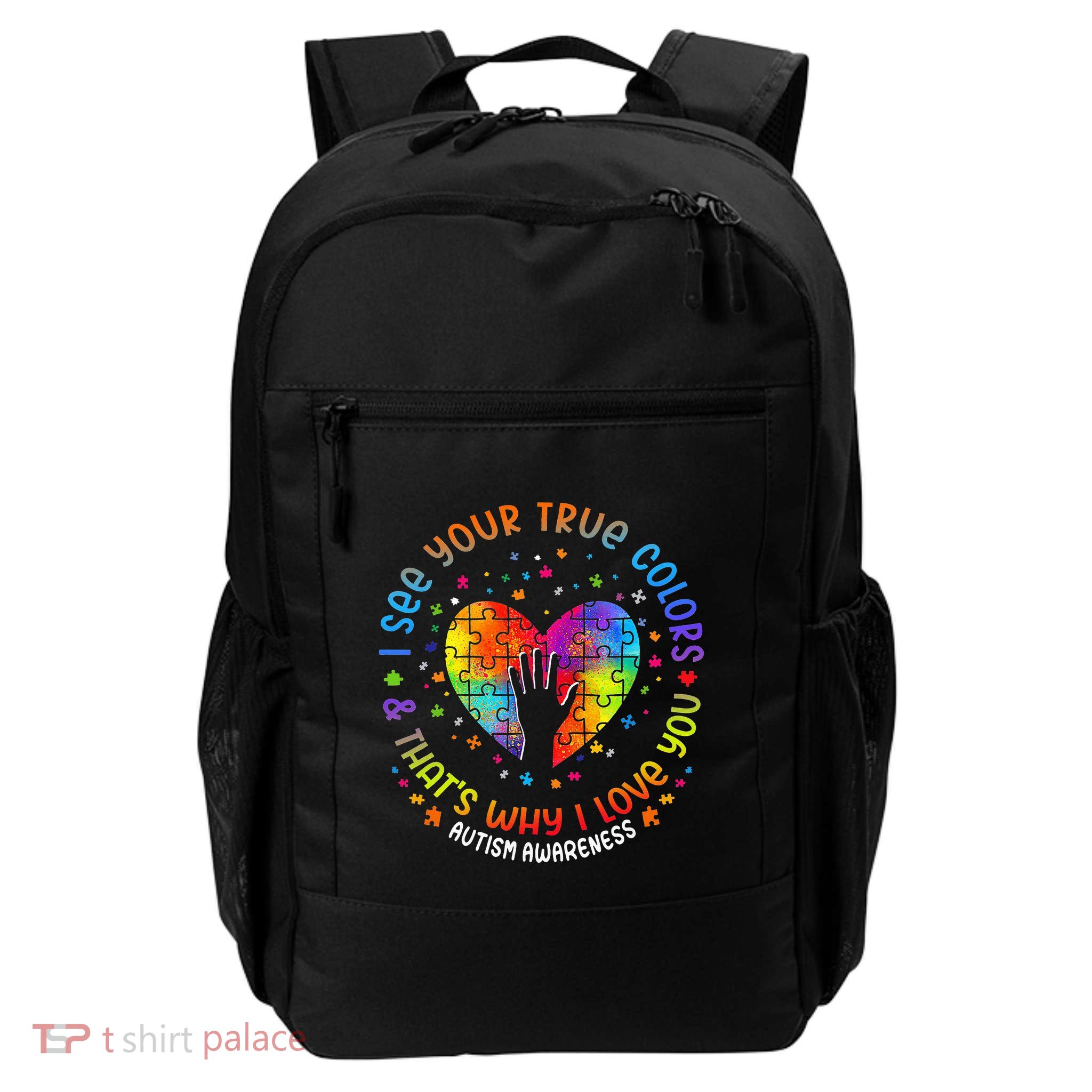 I See Your True Colors Puzzle World Autism Awareness Month Backpack