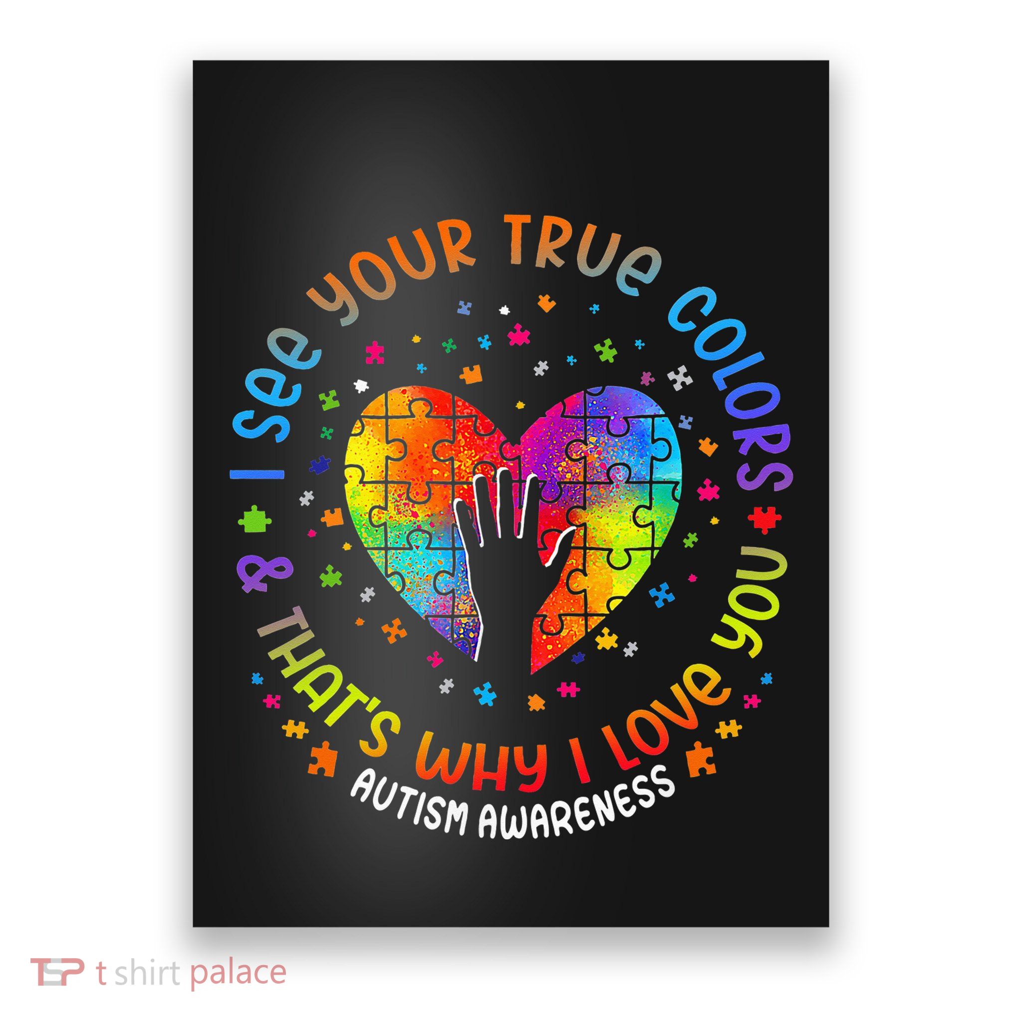 I See Your True Colors Puzzle World Autism Awareness Month Poster