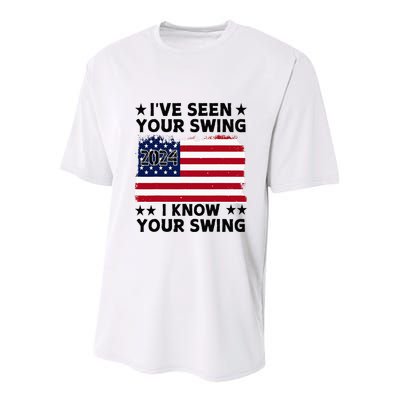 IVe Seen Your Swing I Know Your Swing Funny Golf Youth Performance Sprint T-Shirt