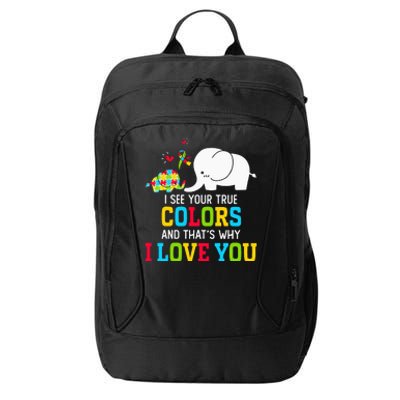 I See Your True Colors, Puzzle World Autism Awareness Month City Backpack