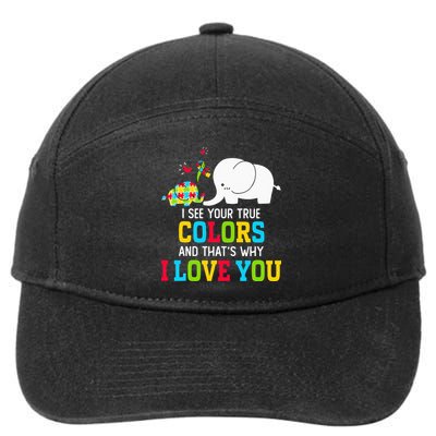 I See Your True Colors, Puzzle World Autism Awareness Month 7-Panel Snapback Hat