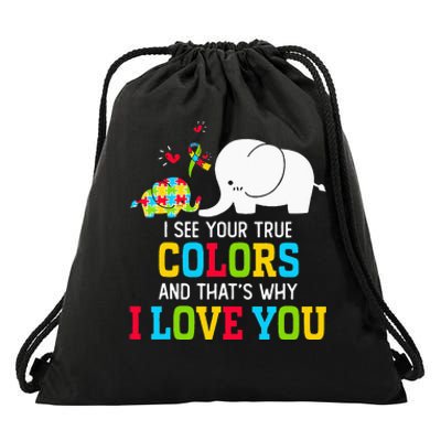 I See Your True Colors, Puzzle World Autism Awareness Month Drawstring Bag