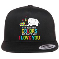 I See Your True Colors, Puzzle World Autism Awareness Month Flatbill Hat