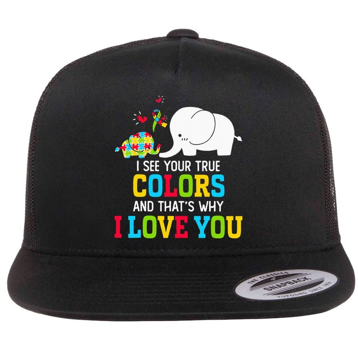 I See Your True Colors, Puzzle World Autism Awareness Month Flatbill Hat