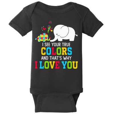 I See Your True Colors, Puzzle World Autism Awareness Month Baby Bodysuit