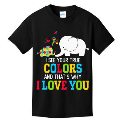I See Your True Colors, Puzzle World Autism Awareness Month Kids T-Shirt