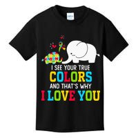 I See Your True Colors, Puzzle World Autism Awareness Month Kids T-Shirt