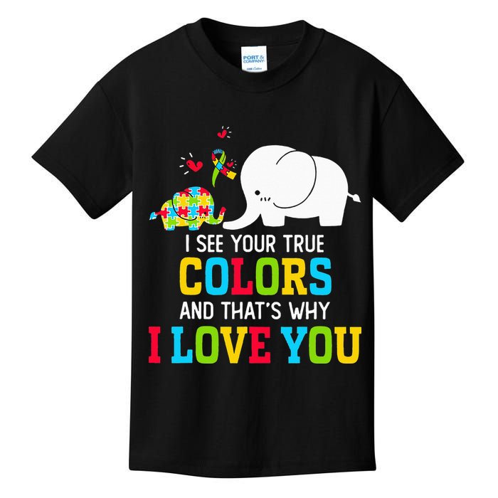 I See Your True Colors, Puzzle World Autism Awareness Month Kids T-Shirt