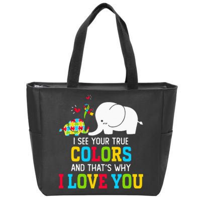 I See Your True Colors, Puzzle World Autism Awareness Month Zip Tote Bag