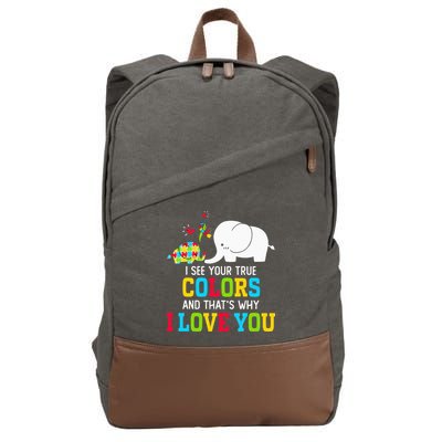 I See Your True Colors, Puzzle World Autism Awareness Month Cotton Canvas Backpack