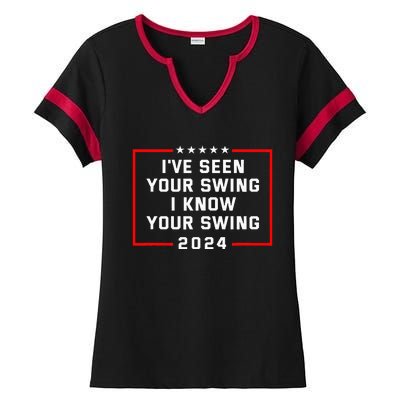 IVe Seen Your Swing I Know Your Swing Golf Funny Ladies Halftime Notch Neck Tee