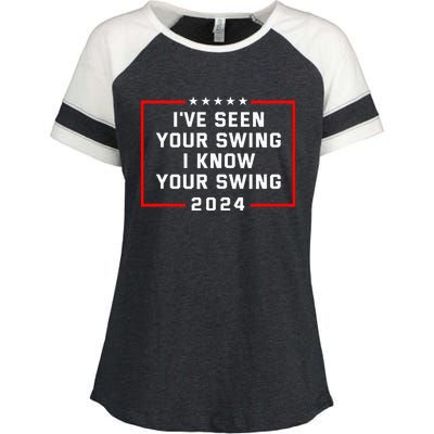 IVe Seen Your Swing I Know Your Swing Golf Funny Enza Ladies Jersey Colorblock Tee