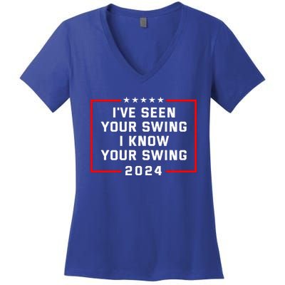 IVe Seen Your Swing I Know Your Swing Golf Funny Women's V-Neck T-Shirt