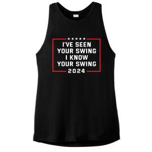 Ive Seen Your Swing I Know Your Swing Golf Funny Political Ladies PosiCharge Tri-Blend Wicking Tank