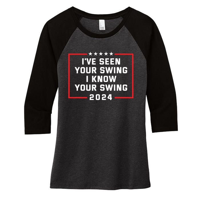 Ive Seen Your Swing I Know Your Swing Golf Funny Political Women's Tri-Blend 3/4-Sleeve Raglan Shirt