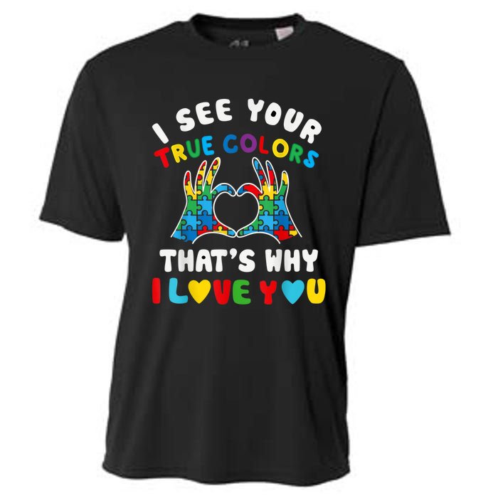 I See Your True Colors Puzzle Autism Month Women Cooling Performance Crew T-Shirt