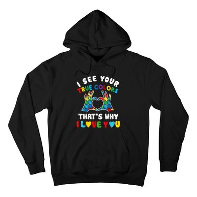 I See Your True Colors Puzzle Autism Month Women Hoodie