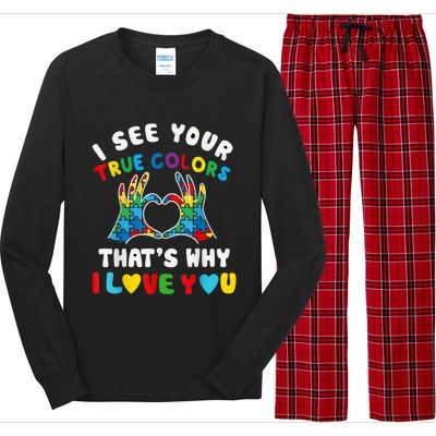 I See Your True Colors Puzzle Autism Month Women Long Sleeve Pajama Set