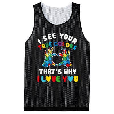 I See Your True Colors Puzzle Autism Month Women Mesh Reversible Basketball Jersey Tank