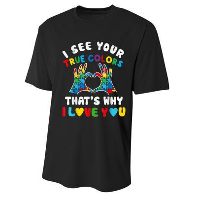 I See Your True Colors Puzzle Autism Month Women Performance Sprint T-Shirt