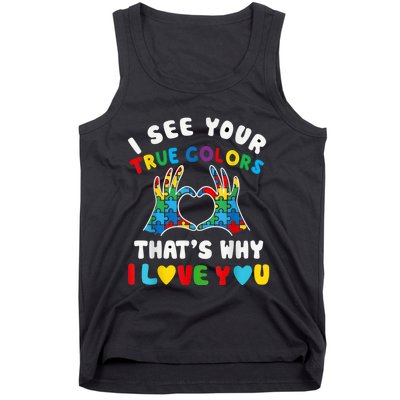 I See Your True Colors Puzzle Autism Month Women Tank Top