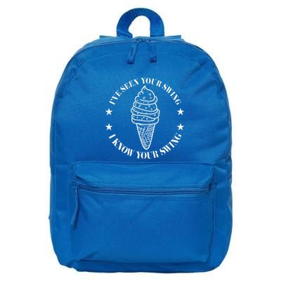 IVe Seen Your Swing I Know Your Swing 16 in Basic Backpack