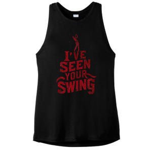 IVe Seen Your Swing Golf Swing 2024 Distressed Design Ladies PosiCharge Tri-Blend Wicking Tank