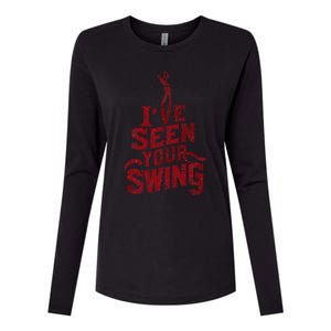 IVe Seen Your Swing Golf Swing 2024 Distressed Design Womens Cotton Relaxed Long Sleeve T-Shirt