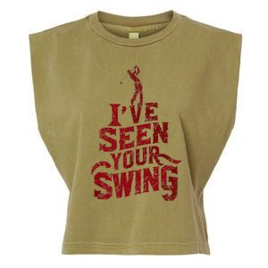 IVe Seen Your Swing Golf Swing 2024 Distressed Design Garment-Dyed Women's Muscle Tee