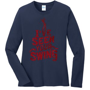 IVe Seen Your Swing Golf Swing 2024 Distressed Design Ladies Long Sleeve Shirt