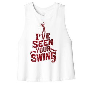 IVe Seen Your Swing Golf Swing 2024 Distressed Design Women's Racerback Cropped Tank