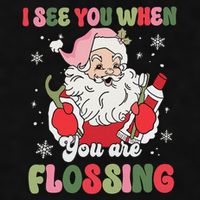 I See You When Flossing Christmas Dentist Xmas Flossing Ladies PosiCharge Tri-Blend Wicking Tank