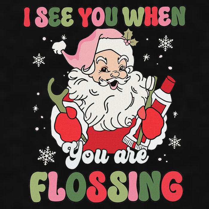 I See You When Flossing Christmas Dentist Xmas Flossing Ladies PosiCharge Tri-Blend Wicking Tank