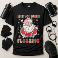 I See You When Flossing Christmas Dentist Xmas Flossing Performance Shirt