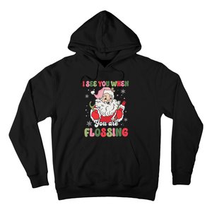 I See You When Flossing Christmas Dentist Xmas Flossing Hoodie