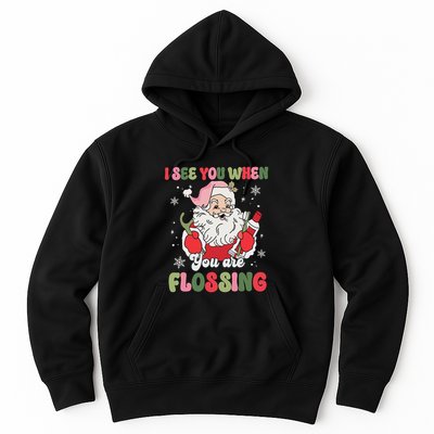 I See You When Flossing Christmas Dentist Xmas Flossing Hoodie
