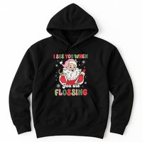 I See You When Flossing Christmas Dentist Xmas Flossing Hoodie