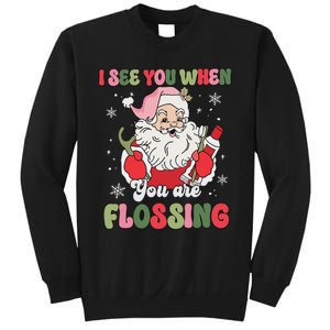 I See You When Flossing Christmas Dentist Xmas Flossing Sweatshirt