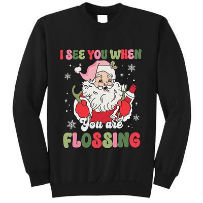 I See You When Flossing Christmas Dentist Xmas Flossing Sweatshirt