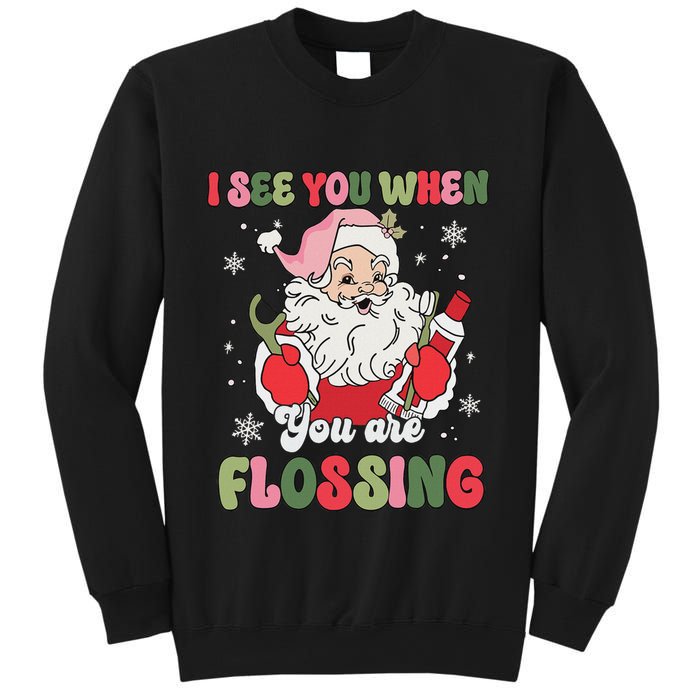 I See You When Flossing Christmas Dentist Xmas Flossing Sweatshirt