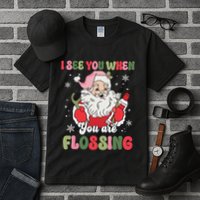 I See You When Flossing Christmas Dentist Xmas Flossing Tall T-Shirt