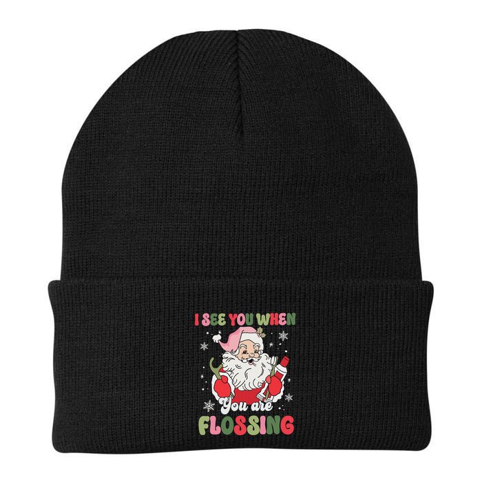 I See You When Flossing Christmas Dentist Xmas Flossing Beanie
