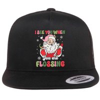 I See You When Flossing Christmas Dentist Xmas Flossing Flatbill Hat