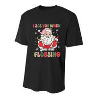 I See You When Flossing Christmas Dentist Xmas Flossing Youth Performance Sprint T-Shirt