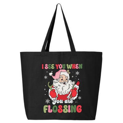 I See You When Flossing Christmas Dentist Xmas Flossing 25L Jumbo Tote