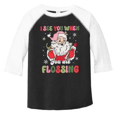 I See You When Flossing Christmas Dentist Xmas Flossing Toddler Fine Jersey T-Shirt