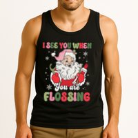 I See You When Flossing Christmas Dentist Xmas Flossing Tank Top